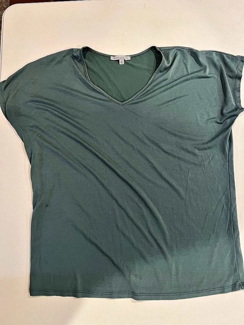 Open Envelop Green Short Sleeve Top